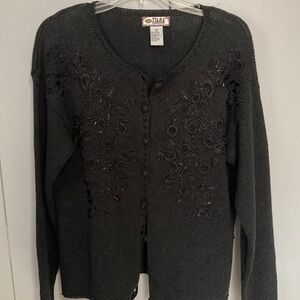 Tiara  black embellished cardigan size S